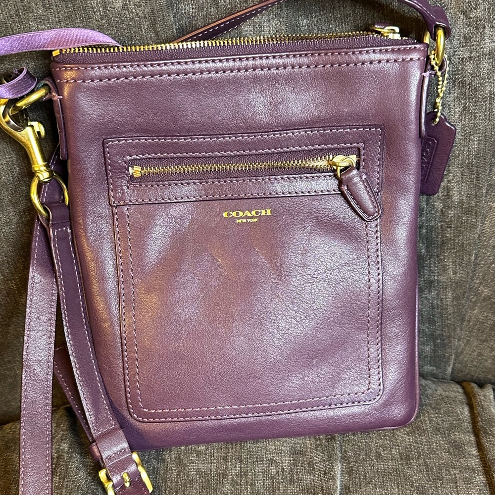 Coach Rich Purple Leather Crossbody Bag
